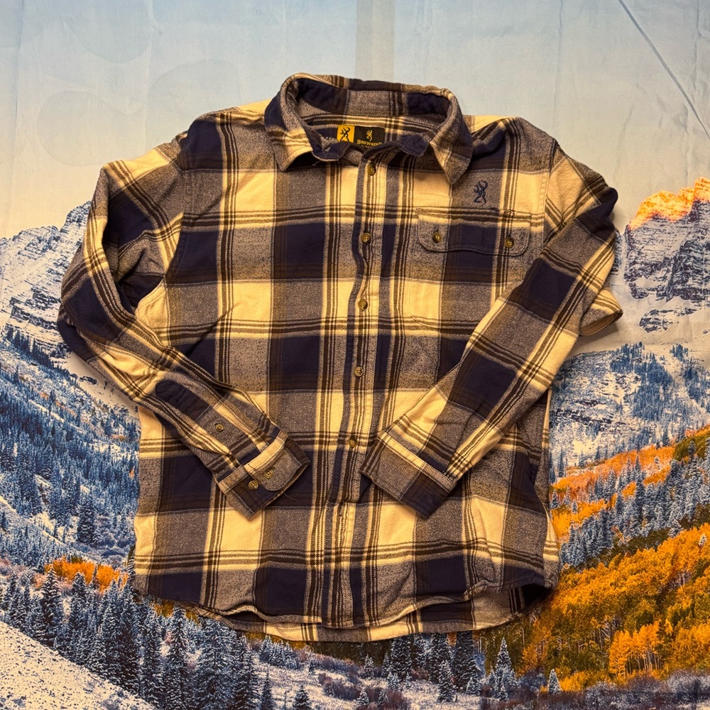 Yellow and Blue Browning Flannel Shirt
